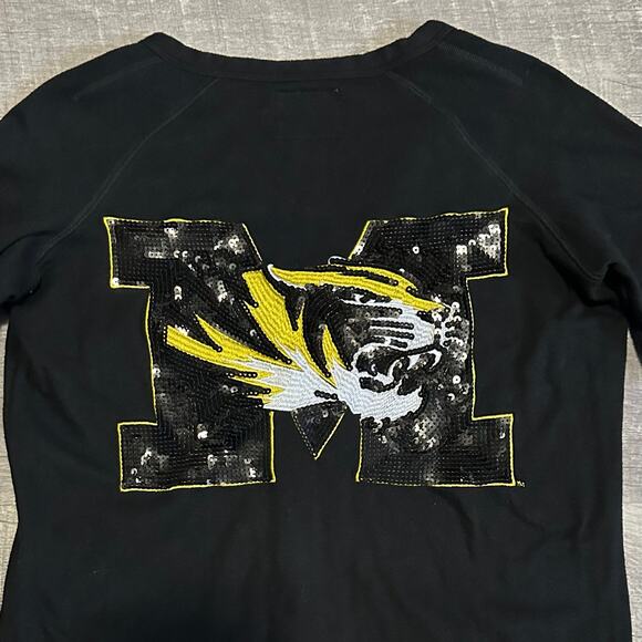 VS PINK x 5th & Ocean Missouri Tigers Cardigan M Sequin Bling Mizzou Logo NCAA - Picture 7 of 9